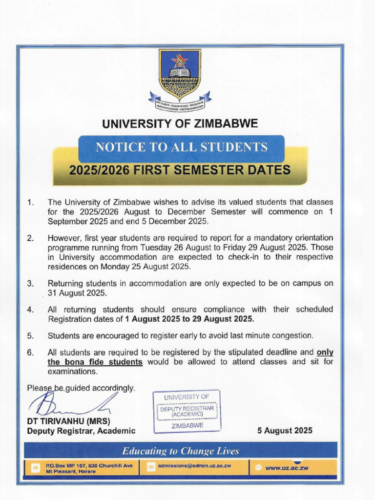 Notice To All Students Aug 2025 - 0001 | PDF