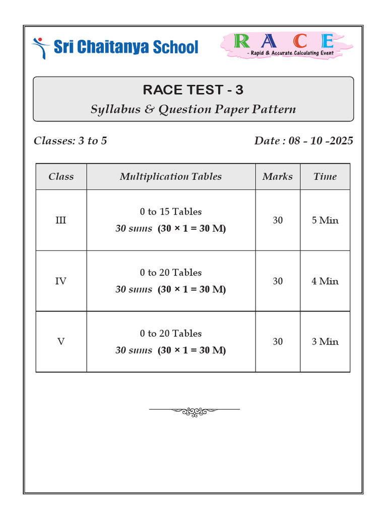 Multiplication Tables Test for Grades 3-5 | PDF