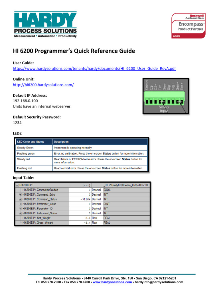 HI6200 Programmers Quick Reference Ver 1.0 | PDF | Parameter (Computer ...