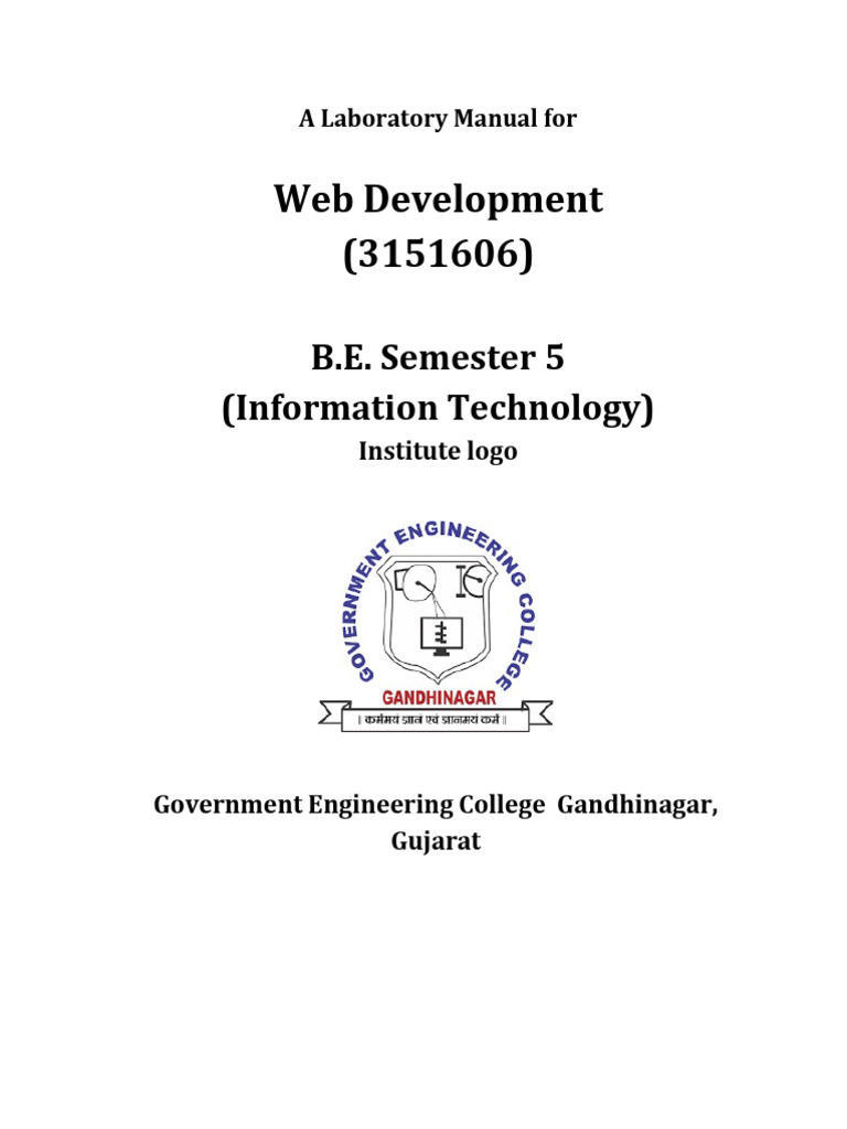 GTU Web Development Lab Manual Sem 5 | PDF | World Wide Web | Internet ...