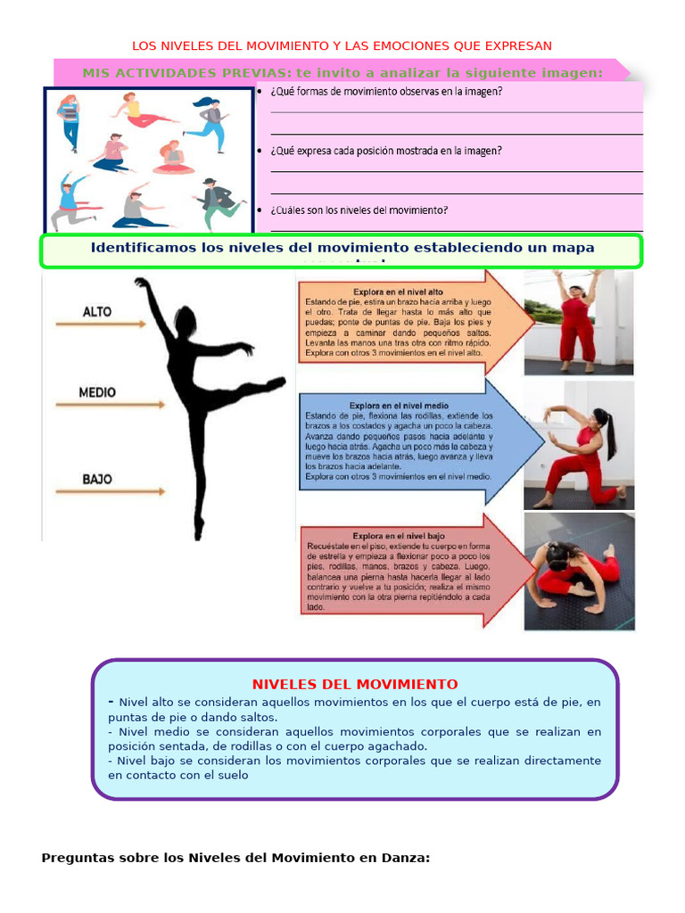 Niveles del Movimiento en Danza y Emociones | PDF | Las emociones | Bailes