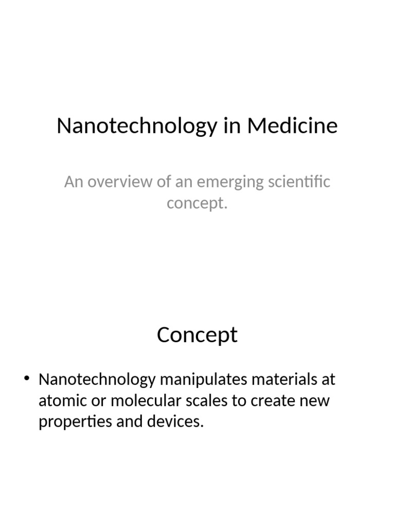 Nanotechnology in Medicine | PDF