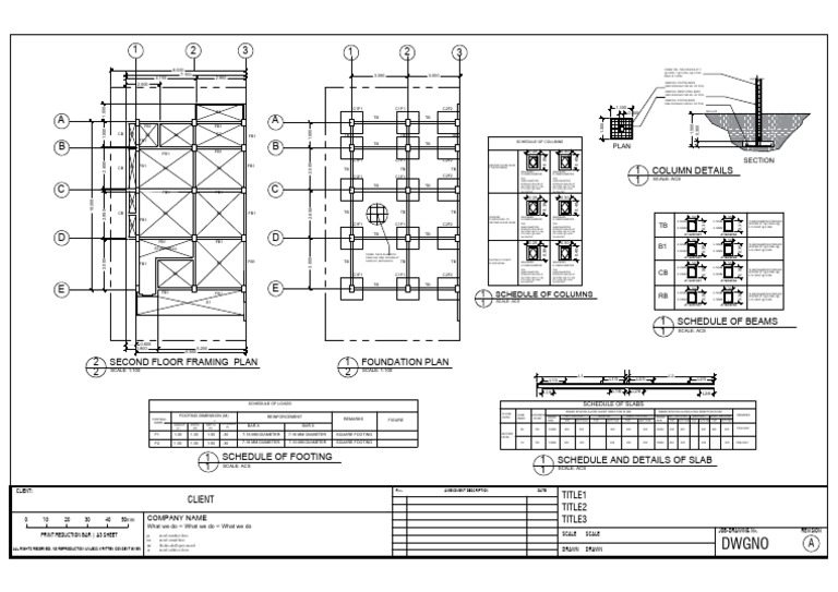 Footing Foundation Plan Details | PDF | Structural Engineering | Civil ...
