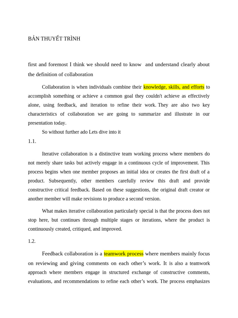 Understanding Iterative and Feedback Collaboration | PDF ...