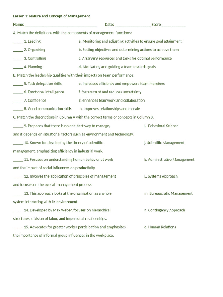 Management Functions and Leadership Skills | PDF