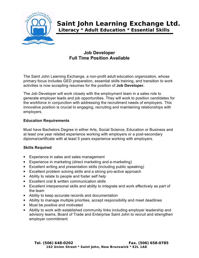 Job Developer Job Ad | PDF