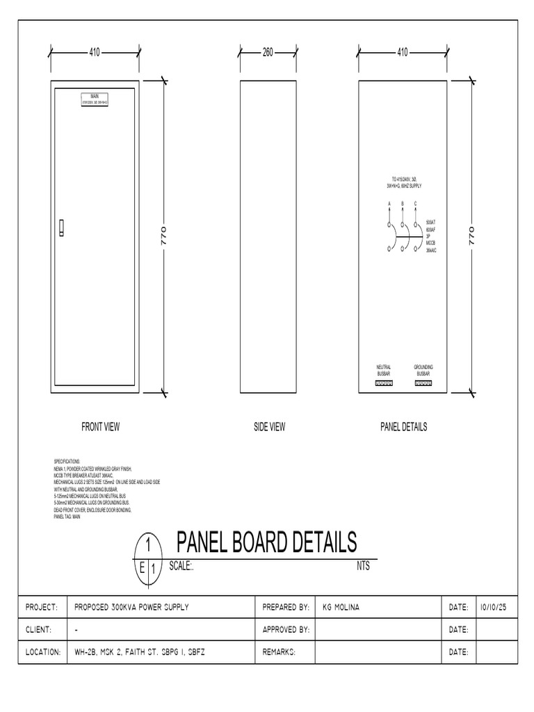 300KVA MCCB Panel Specifications | PDF | Electrical Engineering ...
