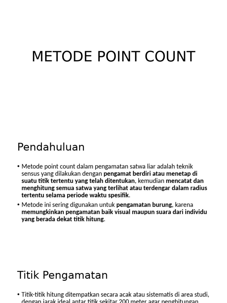 Metode Point Count untuk Pengamatan Satwa | PDF