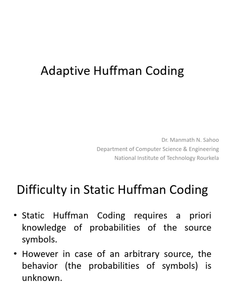 Understanding Adaptive Huffman Coding | PDF | Data Compression ...