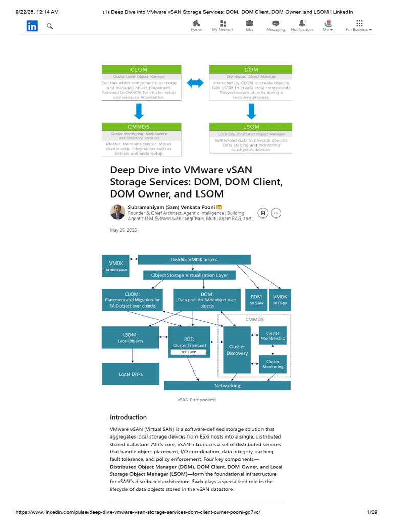 Deep Dive Into VMware VSAN Storage Services - DOM, DOM Client, DOM ...