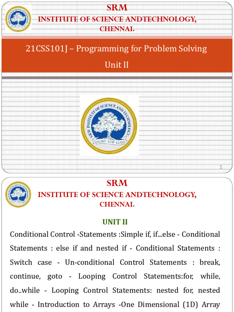 C Programming Control Statements Guide | PDF | Pointer (Computer ...