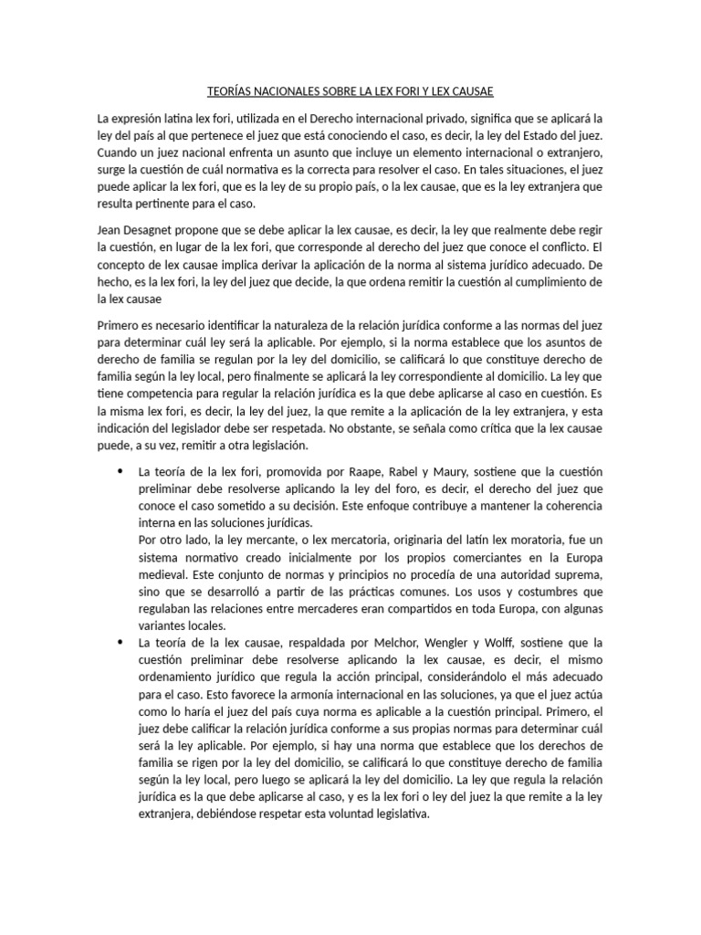 Lex Fori vs. Lex Causae en Derecho Internacional | PDF | Justicia ...
