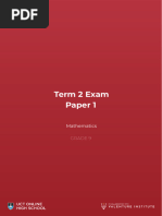 Grade 9 Term 2 Maths Practice Exam | PDF