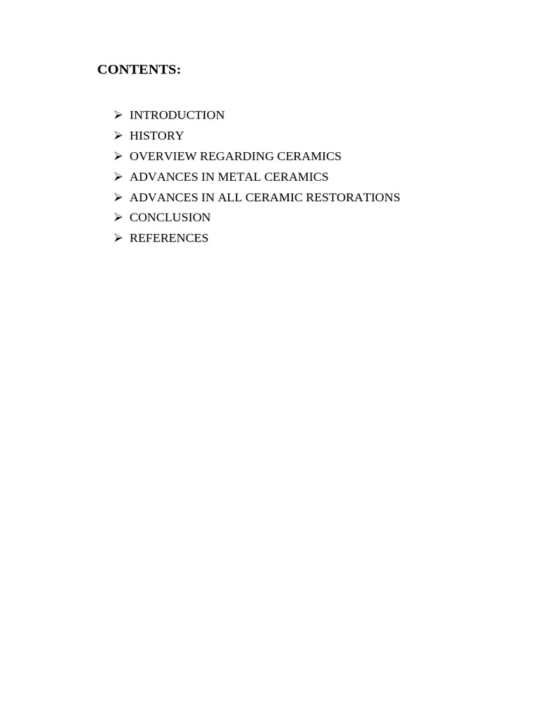 Advances in Dental Ceramics Overview | PDF | Ceramics | Metals