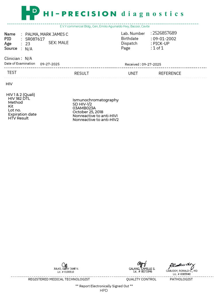 Hiv Report - 20251002 - 053556 - 0000 | PDF