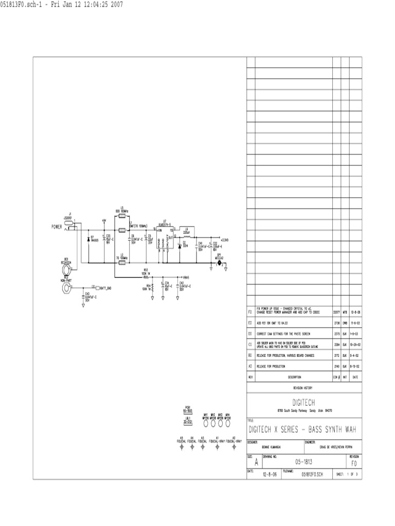 Digitech Bass Synth Wah Schematic | PDF | Land Transport | Rail Transport