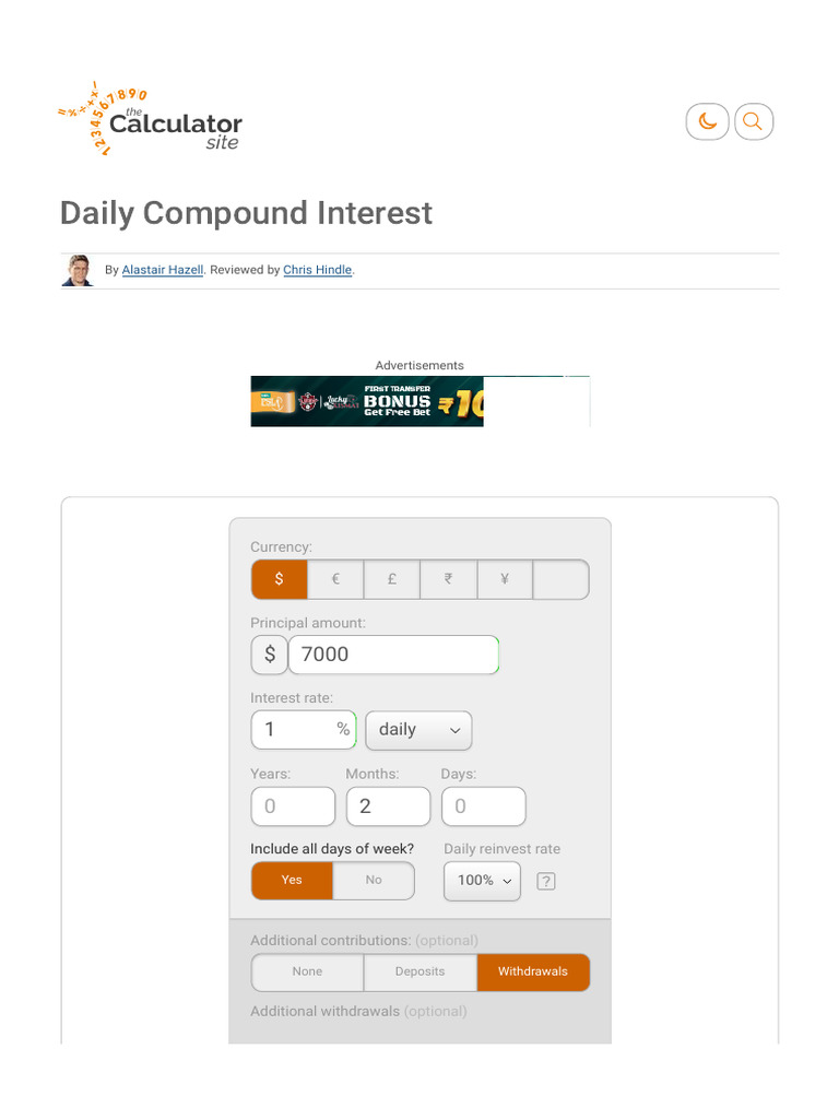 1% of 7000$ Daily Compounding | PDF | Interest | Compound Interest