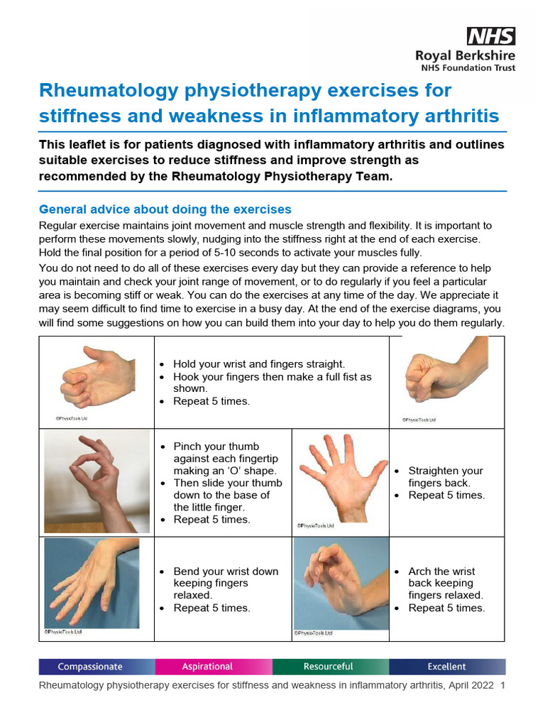 Rheumatology Exercises 1759233130 | PDF | Finger | Arthritis