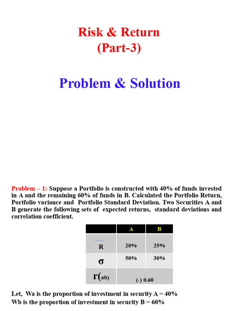 Portfolio Risk and Return Analysis | PDF | Beta (Finance) | Financial Risk