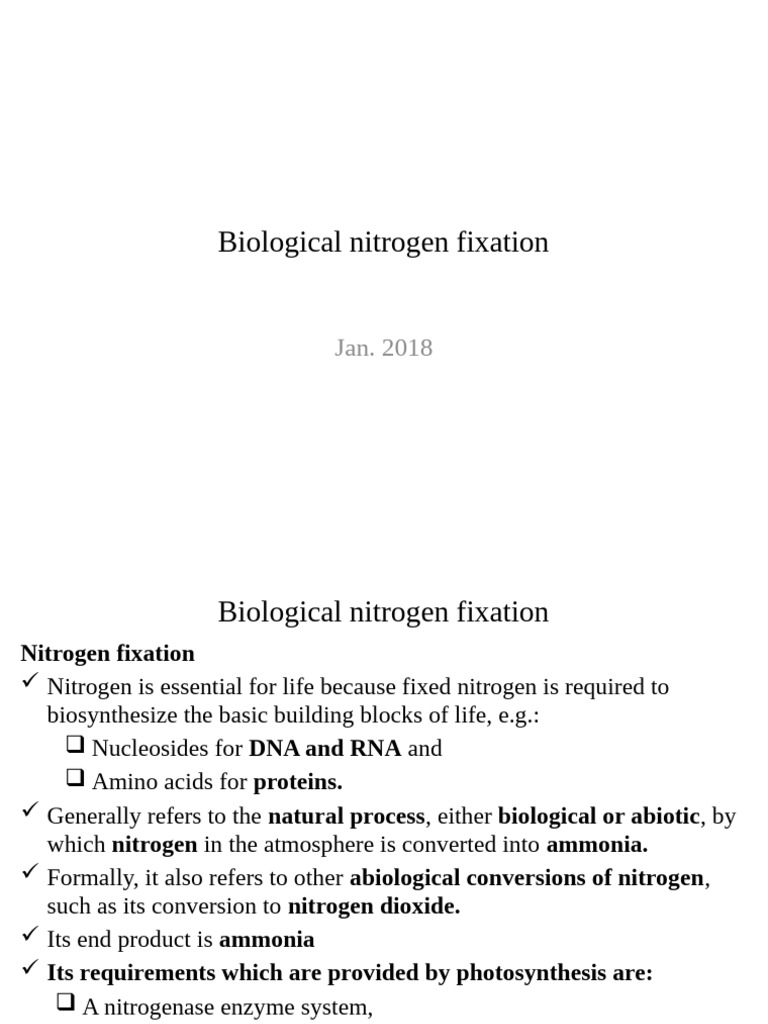 Biological nitrogen fixation | PDF | Compost | Sulfur