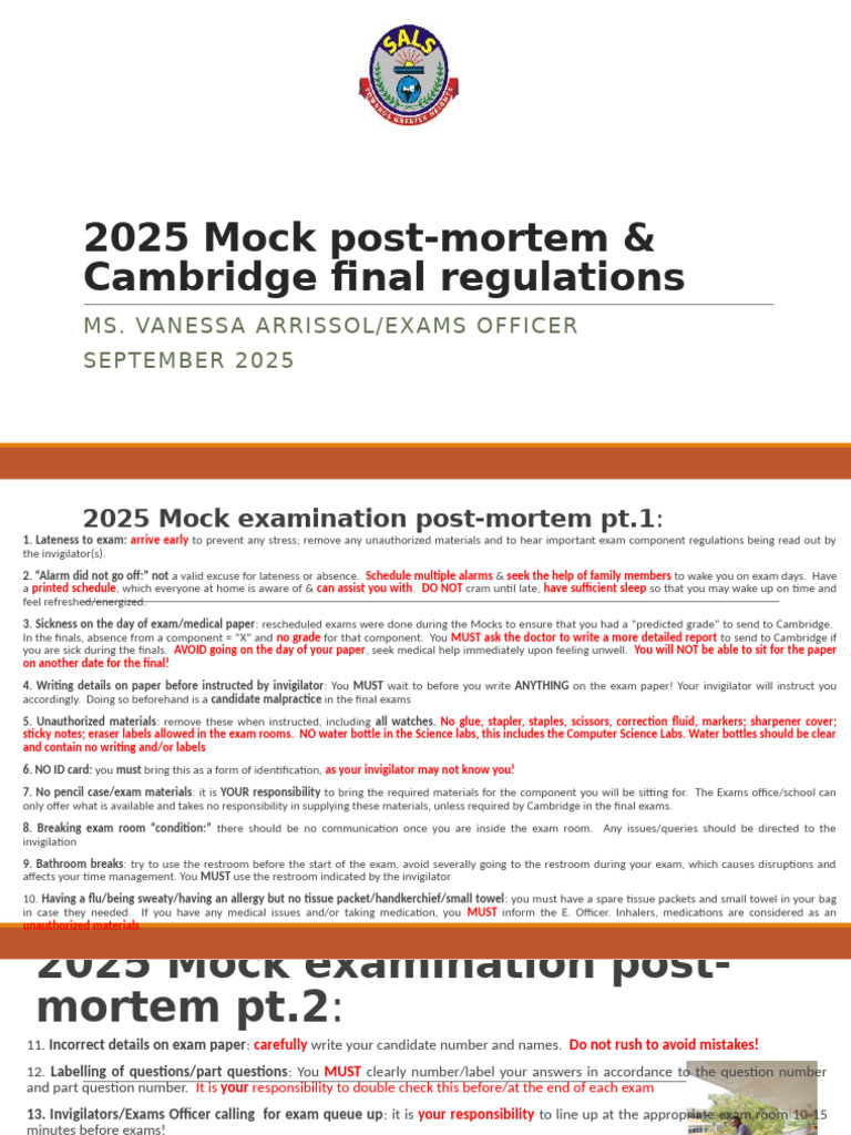 2025 Exam Guidelines and Best Practices | PDF