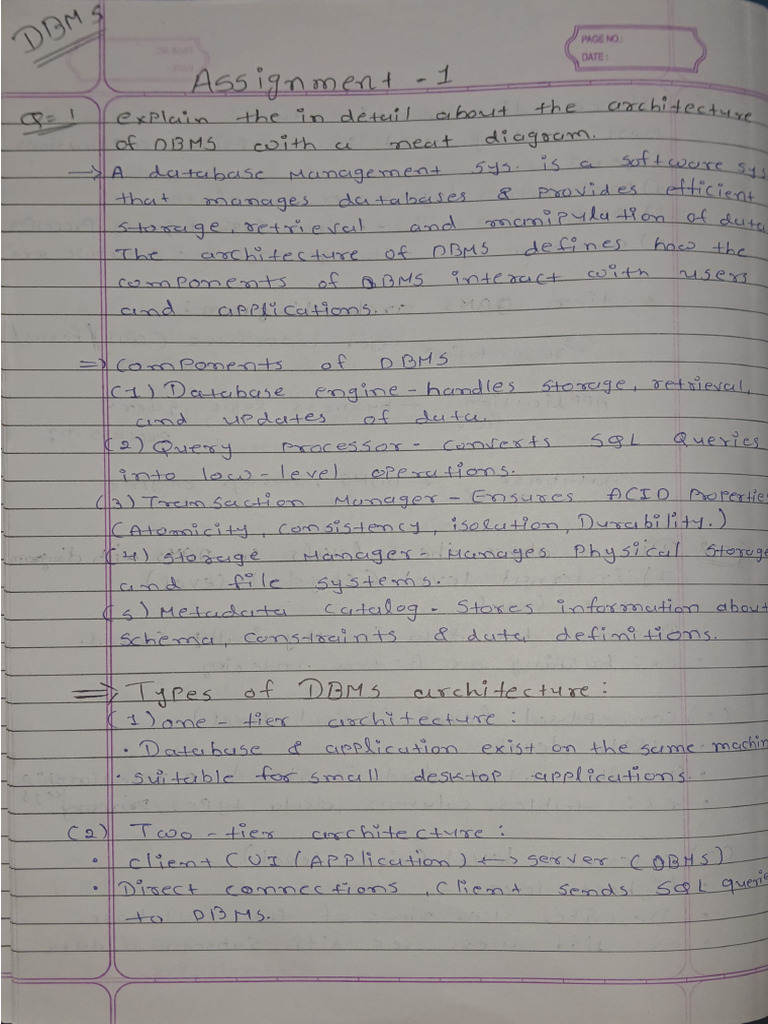 Dbms Assignment 1 | PDF