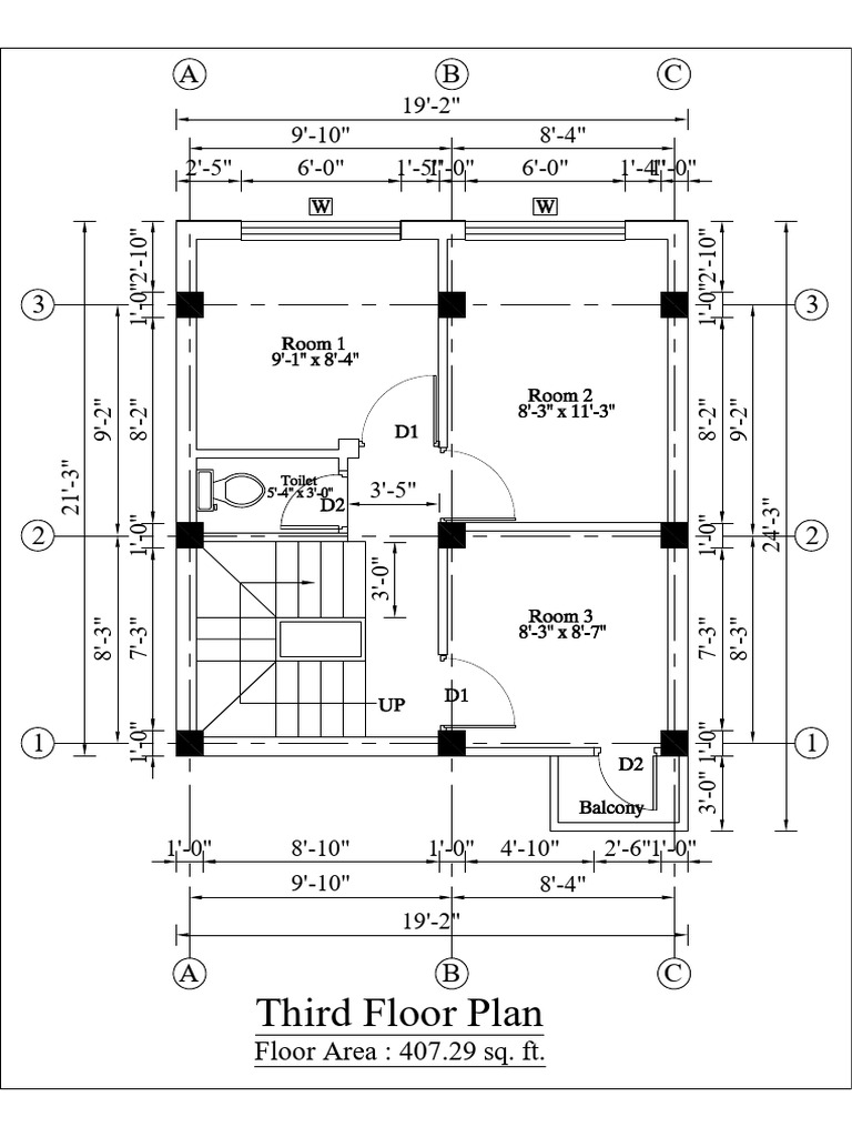 Third Floor Plan Dimensions and Area | PDF