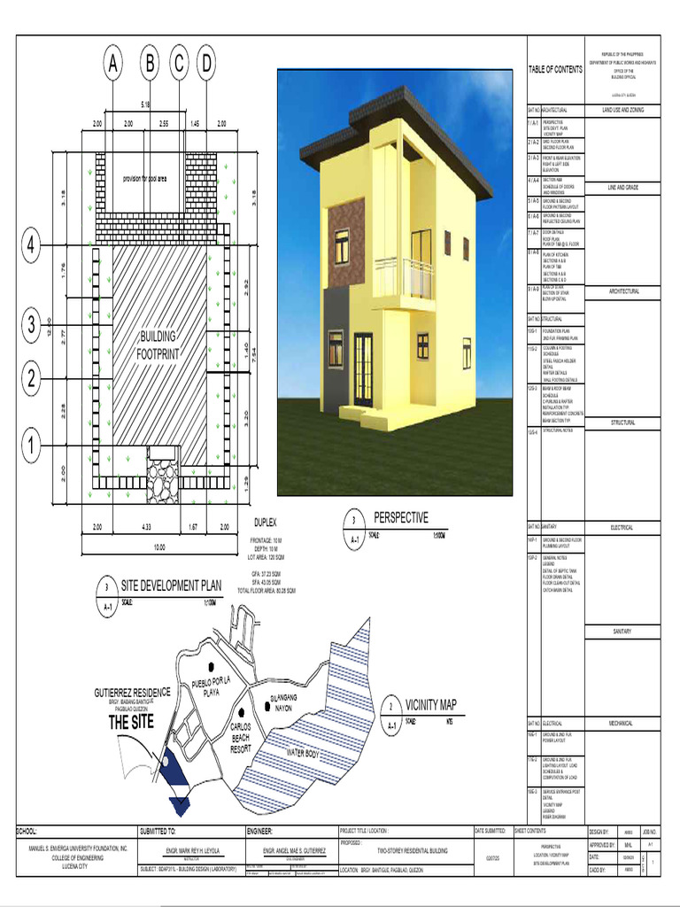 Two-Storey Residential Building Plan | PDF | Civil Engineering ...