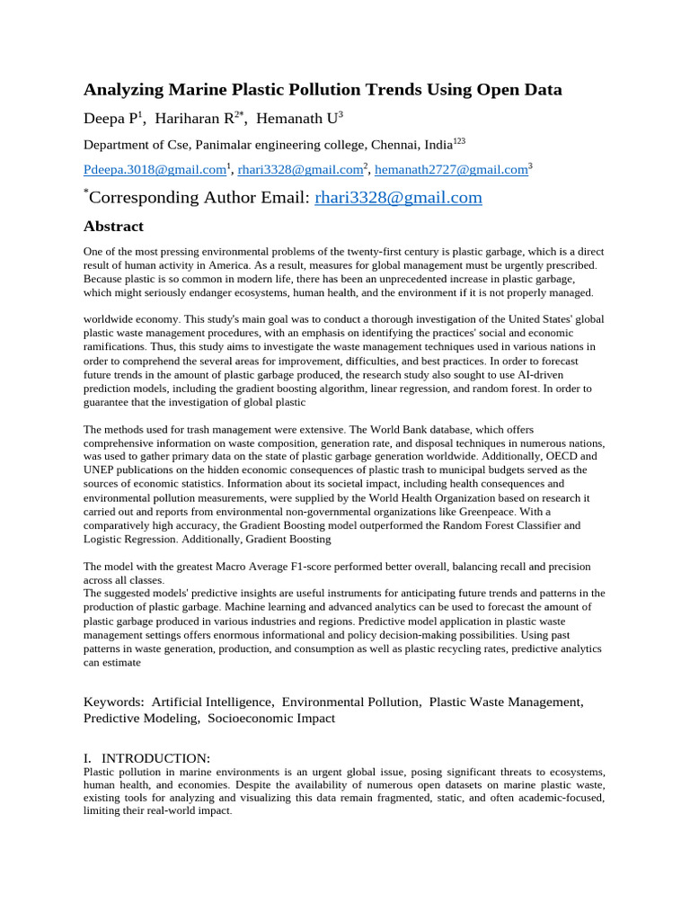 Marine Plastic Pollution Analysis Dashboard | PDF | Recycling ...