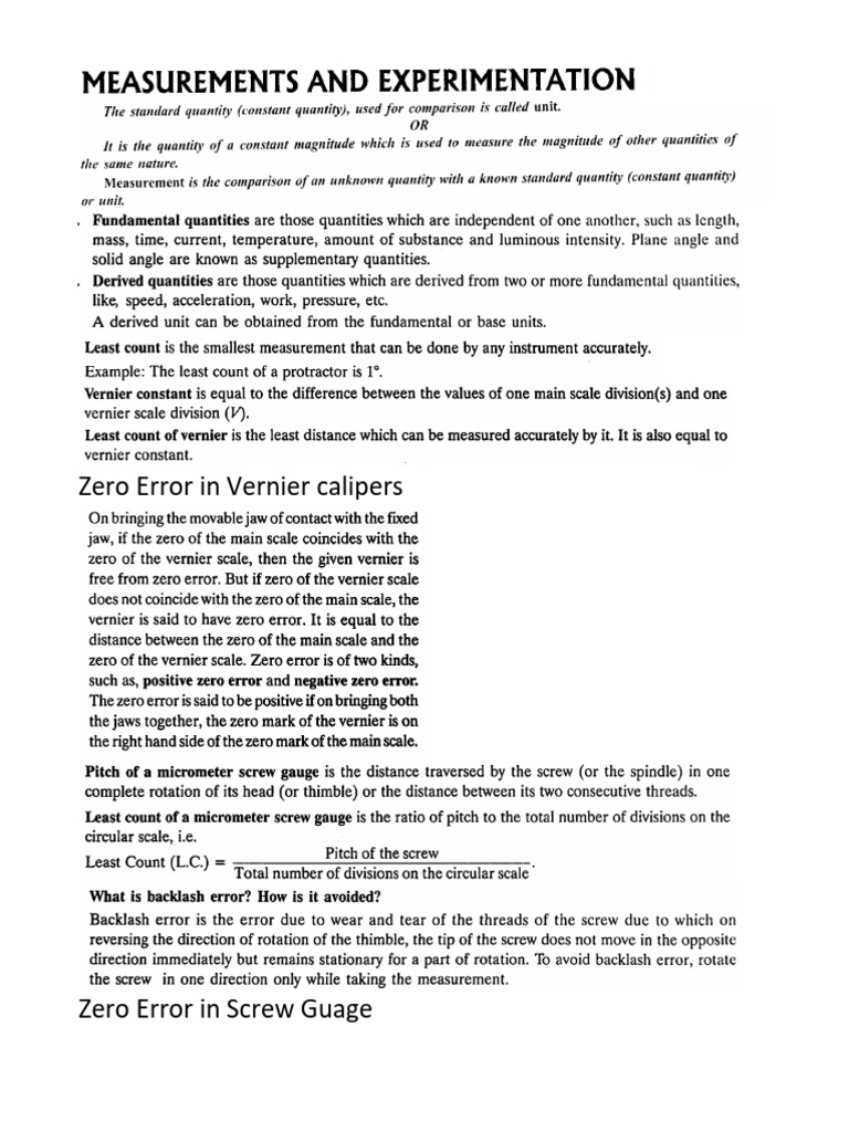 Measurements Notes Vol1 | PDF
