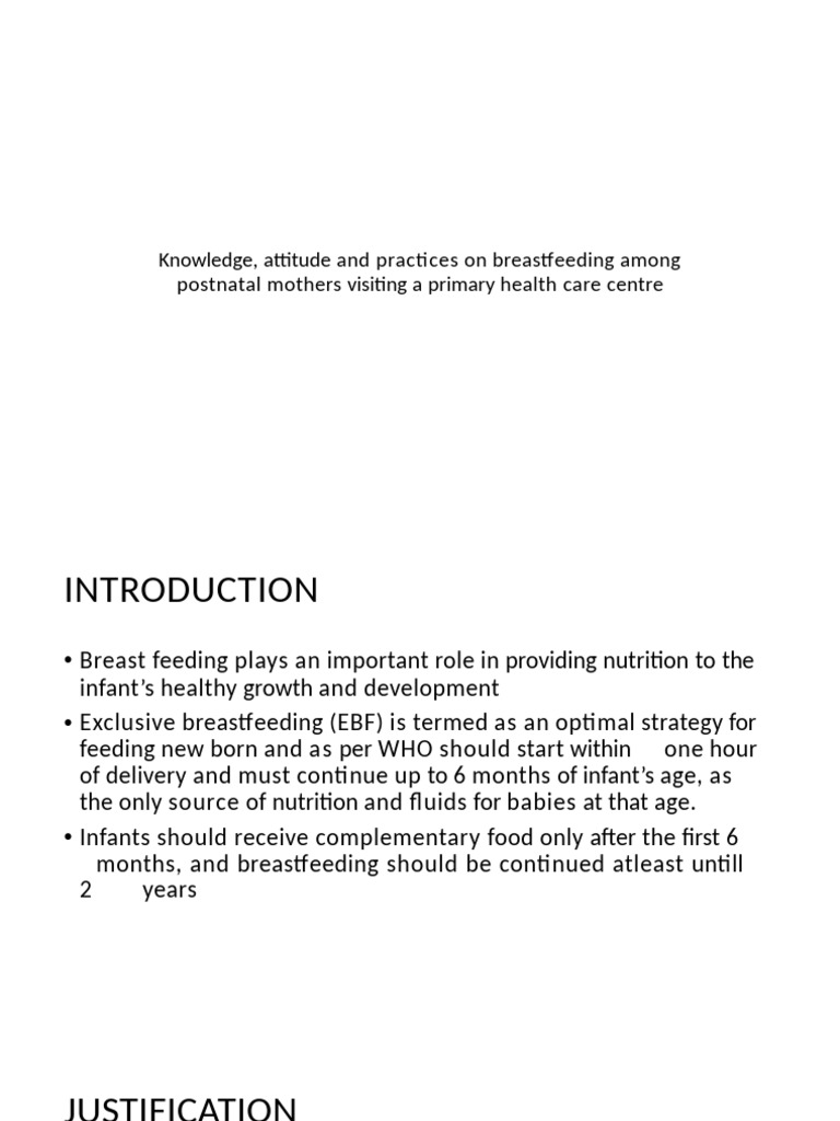 Breastfeeding Knowledge and Practices Study | PDF | Breastfeeding ...
