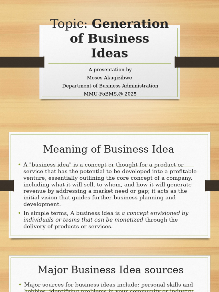 Generating Profitable Business Ideas | PDF | Feasibility Study | Business