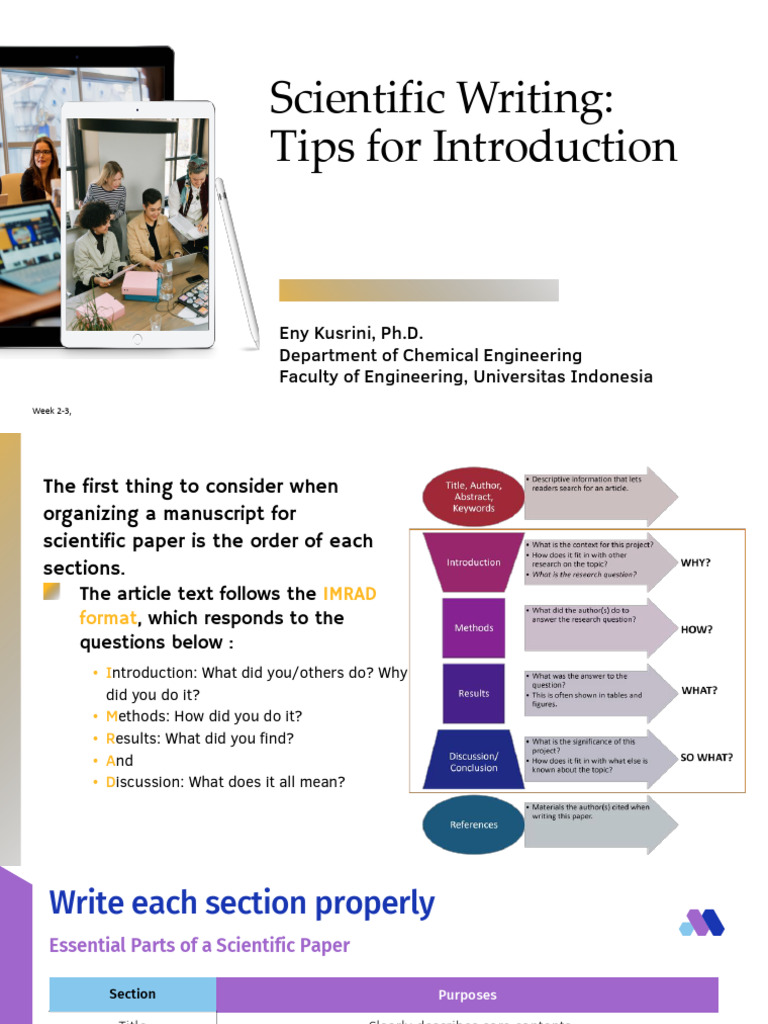Week 4 - Scientific Writing - Tips For Introduction | PDF | Science ...