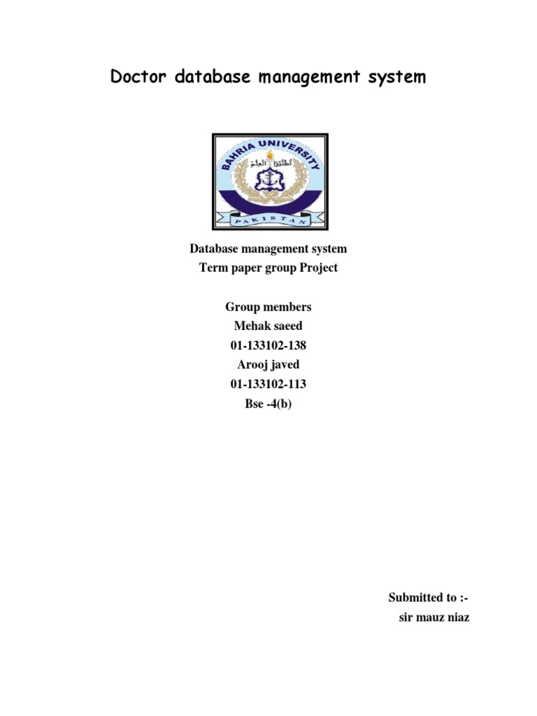 Doctor Database Management System | PDF | Physician | Databases