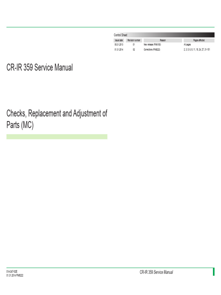 CR-IR 359 Service Manual Guide | PDF | Electrical Connector | Booting