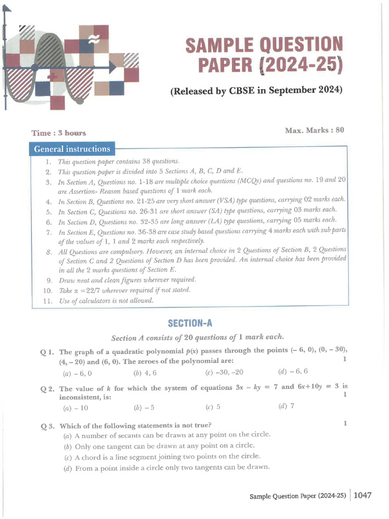 Sample Question Papers | PDF