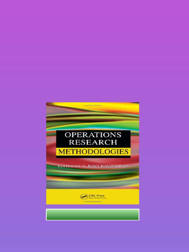 Operations Research Methodologies 1st Edition A Ravi Ravindran 2025 ...