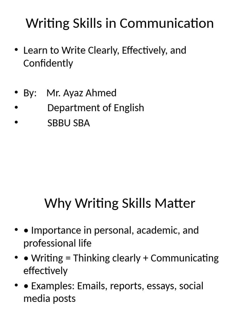 Mastering Writing Skills for Effective Communication | PDF | Essays ...