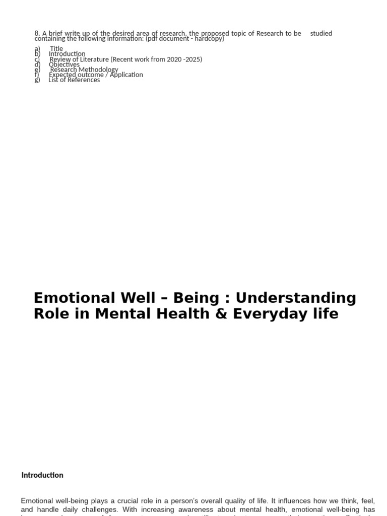 Emotional Well-Being in Mental Health | PDF | Well Being | Psychotherapy