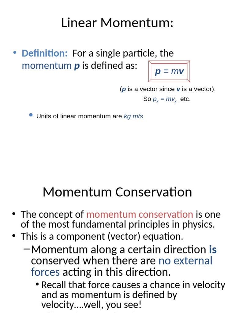 Understanding Linear Momentum and Collisions | PDF | Momentum | Collision