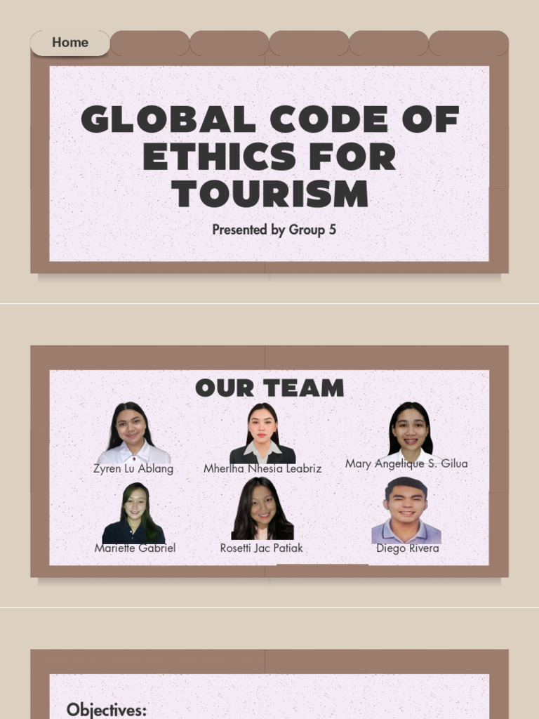 Global Code of Ethics for Tourism | PDF | Tourism | Natural Environment