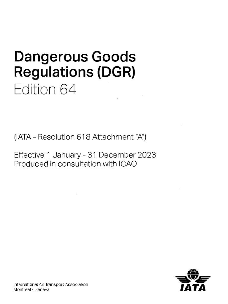 Iata-Dgr Sección 1 | PDF