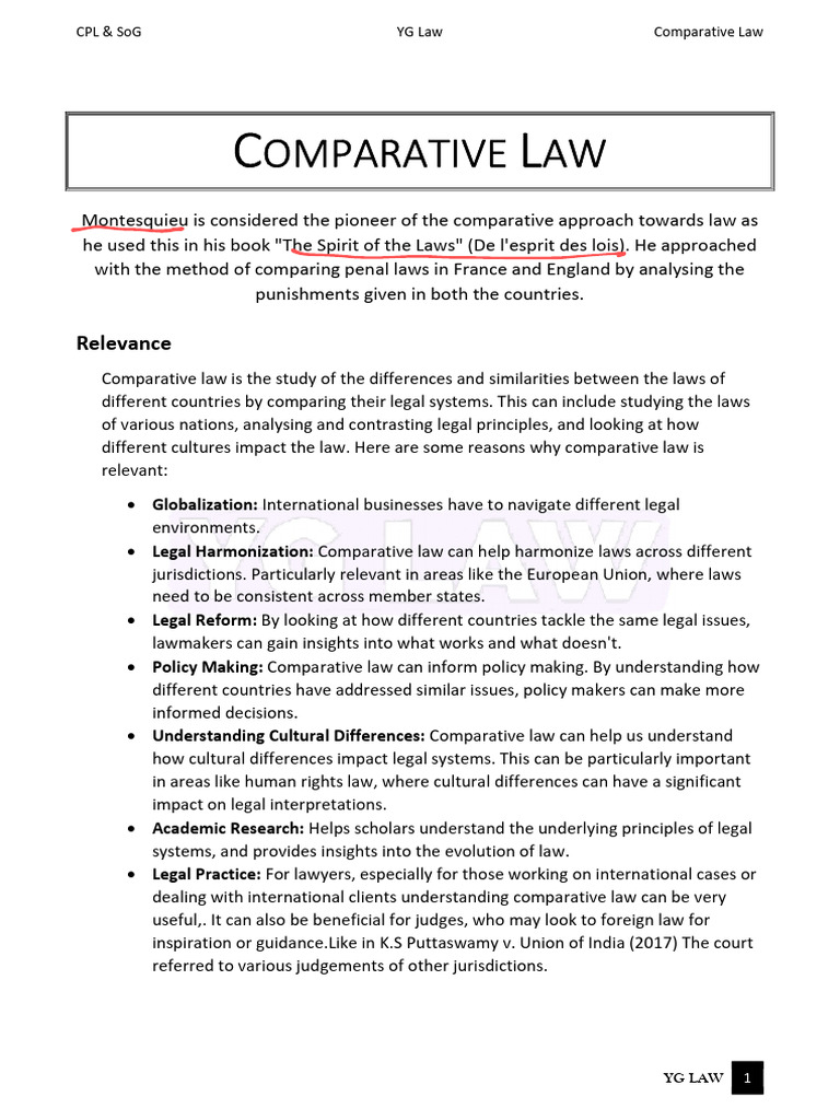 Comparative Law: Methods & Challenges | PDF | Comparative Law | Liberal ...