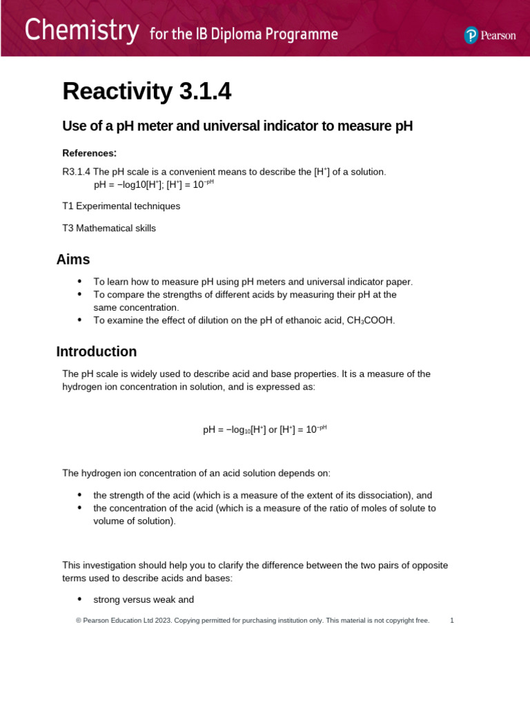 Measuring pH: Techniques and Analysis | PDF | Ph | Acid