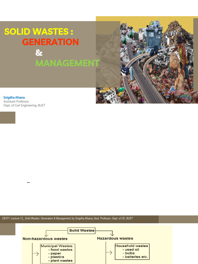 Solid Waste Generation and Management | PDF | Waste Management | Waste