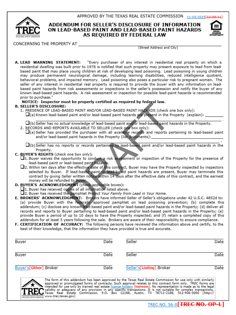 Lead-Based Paint Addendum Overview | PDF