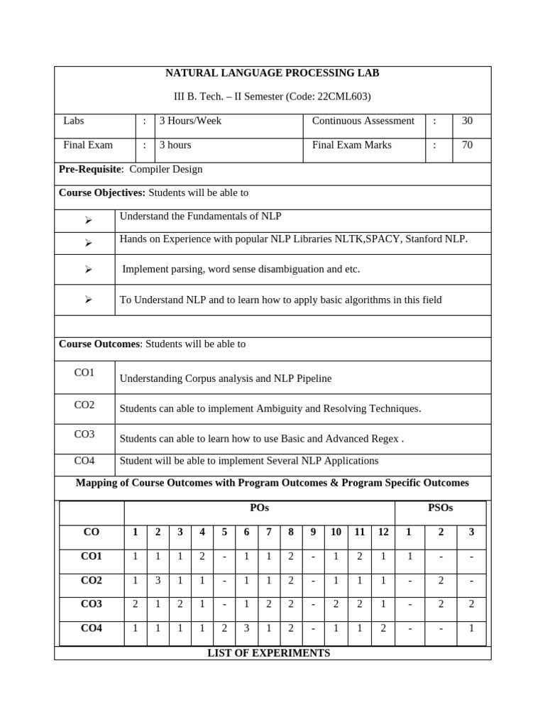 Natural Language Processing Lab Guide | PDF | Parsing | Computer ...
