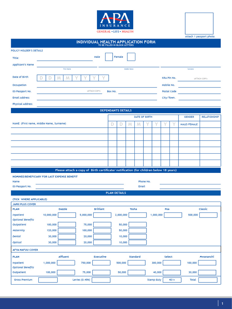 APA Health Application Form | PDF | Medical Specialties | Diseases And ...