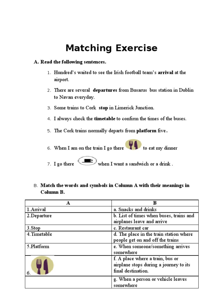 Matching Exercisevecupdated | PDF