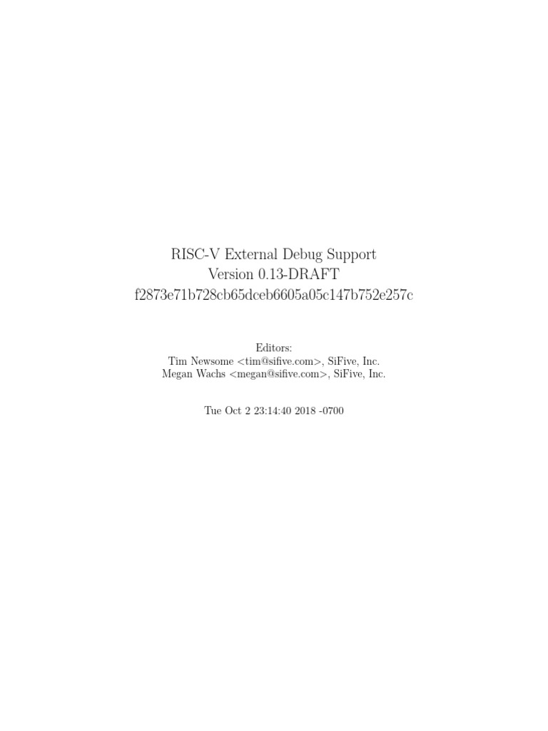 RISC-V Debug Support Specification | PDF | Computer Science | Computing